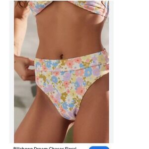 Billabong Dream Chaser Floral High-Waisted Bikini Bottom Size xl new pink blue